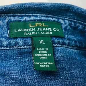 Lauren Ralph Lauren Tops - LRL LAUREN JEANS CO. blue denim womens top sz XL Lauren Ralph Lauren Tops - LRL LAUREN JEANS CO. blue denim womens top sz XL